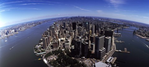 Framed Aerial view of a city, New York City, New York State, USA Print