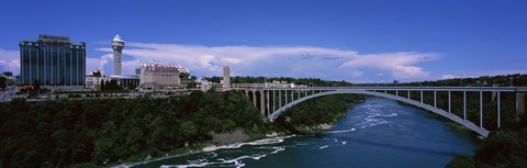 Framed Bridge across a river, Rainbow Bridge, Niagara River, Niagara Falls, New York State, USA Print