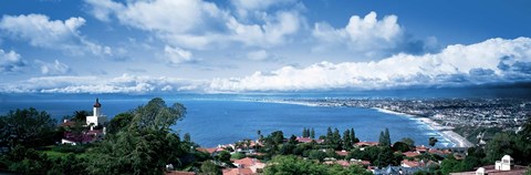 Framed City at the coast, Palos Verdes Peninsula, Palos Verdes, Los Angeles County, California, USA Print