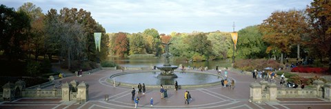 Framed Tourists in a park, Bethesda Fountain, Central Park, Manhattan, New York City, New York State, USA Print