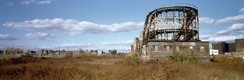 Framed Abandoned rollercoaster in an amusement park, Coney Island, Brooklyn, New York City, New York State, USA Print