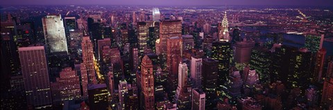 Framed Manhattan at dusk, New York City, New York State Print