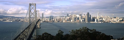 Framed San Francisco skyline with Bay Bridge, California, USA Print