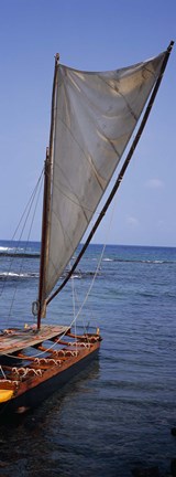 Framed Canoe in the sea, Honolulu, Pu'uhonua o Honaunau National Historical Park, Honaunau, Hawaii, USA Print