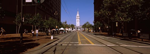 Framed Tourists at a market place, Ferry Building, San Francisco, California, USA Print