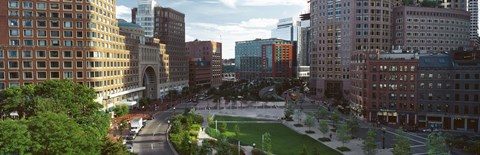 Framed Buildings in a city, Atlantic Avenue, Wharf District, Boston, Suffolk County, Massachusetts, USA Print