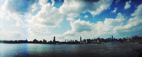 Framed Manhattan skyline viewed from East River Park, East River, Williamsburg, Brooklyn, New York City, New York State, USA Print