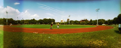 Framed People jogging in a public park, McCarren Park, Greenpoint, Brooklyn, New York City, New York State, USA Print