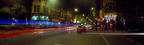 Framed Traffic on the road, Lincoln Park, Chicago, Illinois, USA Print