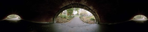 Framed 360 degree view of a tunnel in an urban park, Central Park, Manhattan, New York City, New York State, USA Print