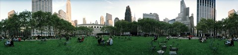 Framed 360 degree view of a public park, Bryant Park, Manhattan, New York City, New York State, USA Print