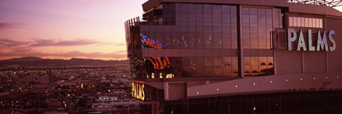 Framed Hotel lit up at dusk, Palms Casino Resort, Las Vegas, Nevada, USA Print