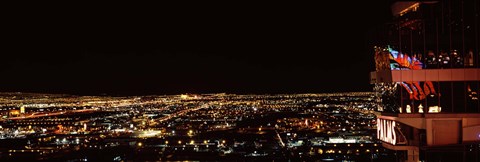 Framed Hotel lit up at night, Palms Casino Resort, Las Vegas, Nevada, USA 2010 Print