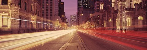 Framed Michigan Avenue at Dusk, Chicago, Illinois Print