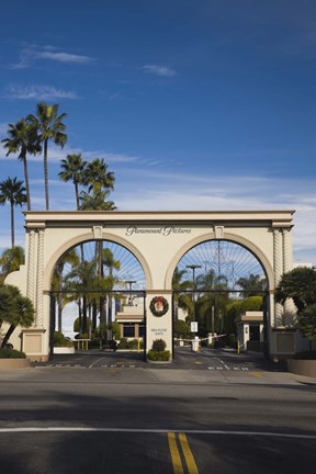 Framed Entrance gate to a studio, Paramount Studios, Melrose Avenue, Hollywood, Los Angeles, California, USA Print