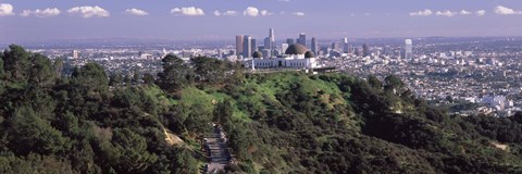 Framed Griffith Park Observatory and Los Angeles in the background, California Print