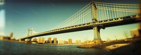 Framed Brooklyn Bridge In Front of Manhattan Print