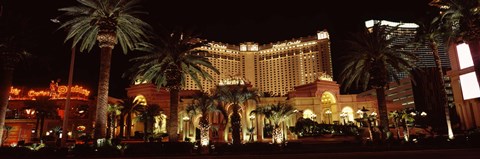 Framed Hotel lit up at night, Monte Carlo Resort And Casino, The Strip, Las Vegas, Nevada, USA Print