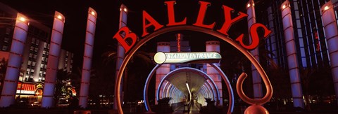 Framed Neon sign of a hotel, Bally's Las Vegas, Monorail Station, The Strip, Las Vegas, Nevada, USA Print