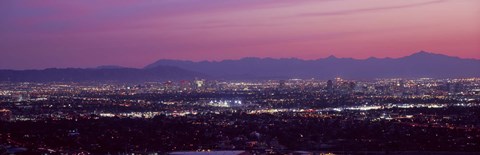 Framed Cityscape at sunset, Phoenix, Maricopa County, Arizona, USA 2010 Print