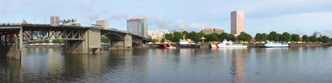 Framed Morrison Bridge, Willamette River, Portland, Oregon Print