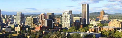 Framed Skyscrapers in a city, Portland, Oregon Print