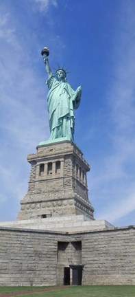 Framed Low angle view of a statue, Statue Of Liberty, Liberty Island, Upper New York Bay, New York City, New York State, USA Print