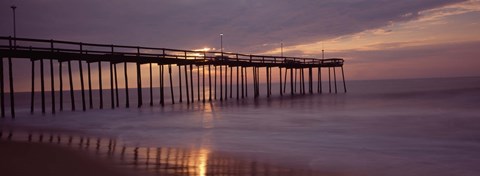 Framed Pier over an ocean, Ocean City, Maryland, USA Print