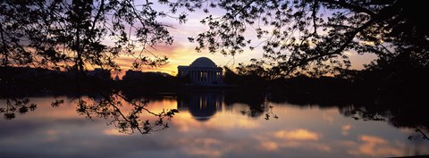 Framed Memorial at the waterfront, Jefferson Memorial, Tidal Basin, Potomac River, Washington DC Print