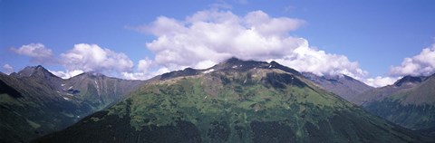 Framed Clouds over mountain range, Seward Highway, Kenai Peninsula, Alaska, USA Print