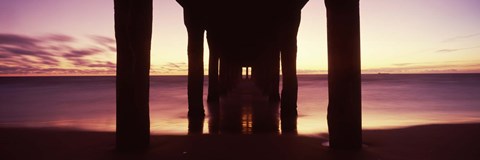 Framed View from Under Manhattan Beach Pier, California Print