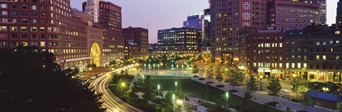 Framed Buildings in a city, Atlantic Avenue, Wharf District, Boston, Suffolk County, Massachusetts, USA 2010 Print