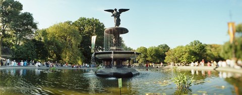 Framed Fountain in a park, Central Park, Manhattan, New York City, New York State, USA Print