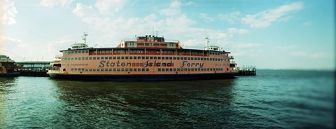 Framed Ferry in a river, Staten Island Ferry, Staten Island, New York City, New York State, USA Print