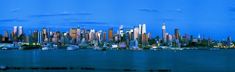 Framed Manhattan skyline at dusk, New York City, New York State, USA Print