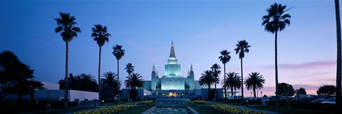 Framed Oakland Temple at dusk, Oakland, California Print
