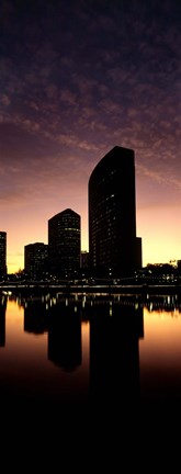 Framed Buildings at the waterfront, Lake Merritt, Oakland, Alameda County, California, USA Print