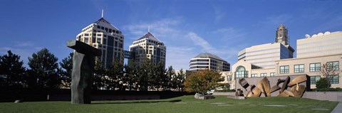 Framed Sculptures in a garden, West Garden, Oakland City Center, Oakland, Alameda County, California, USA Print