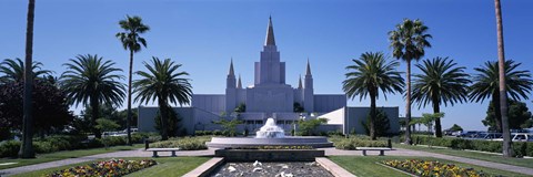 Framed Formal garden in front of a temple, Oakland Temple, Oakland, Alameda County, California Print