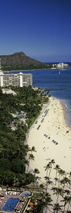 Framed Beach in Honolulu, Hawaii Print