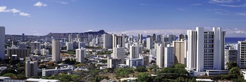 Framed High rise buildings, Honolulu, Oahu, Honolulu County, Hawaii, USA 2010 Print