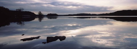 Framed Reflection of clouds in a lake, Loch Raven Reservoir, Lutherville-Timonium, Baltimore County, Maryland Print