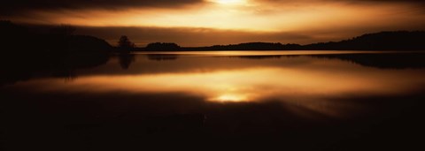 Framed Reflection of clouds in a lake at sunset, Loch Raven Reservoir, Lutherville-Timonium, Baltimore County, Maryland Print