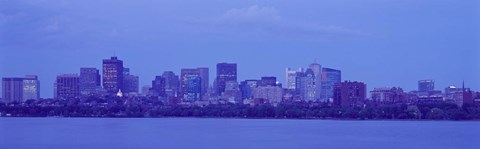 Framed Skyscrapers at the waterfront, Charles River, Boston, Suffolk County, Massachusetts, USA Print