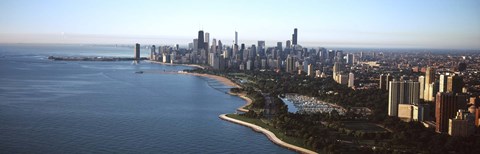 Framed Skyscrapers at the waterfront, Grant Park, Lake Michigan, Chicago, Cook County, Illinois, USA 2011 Print