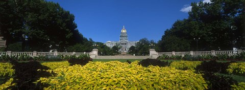 Framed Garden in front of a State Capitol Building, Civic Park Gardens, Denver, Colorado, USA Print