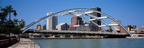 Framed Frederick Douglas-Susan B. Anthony Memorial Bridge across the Genesee River, Rochester, Monroe County, New York State, USA 2011 Print