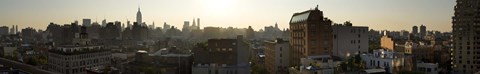 Framed High angle view of buildings in a city at dawn, Manhattan, New York City, New York State, USA Print