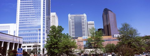 Framed Downtown modern buildings in a city, Charlotte, Mecklenburg County, North Carolina, USA 2011 Print