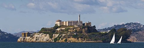 Framed Prison on an island, Alcatraz Island, San Francisco Bay, San Francisco, California Print